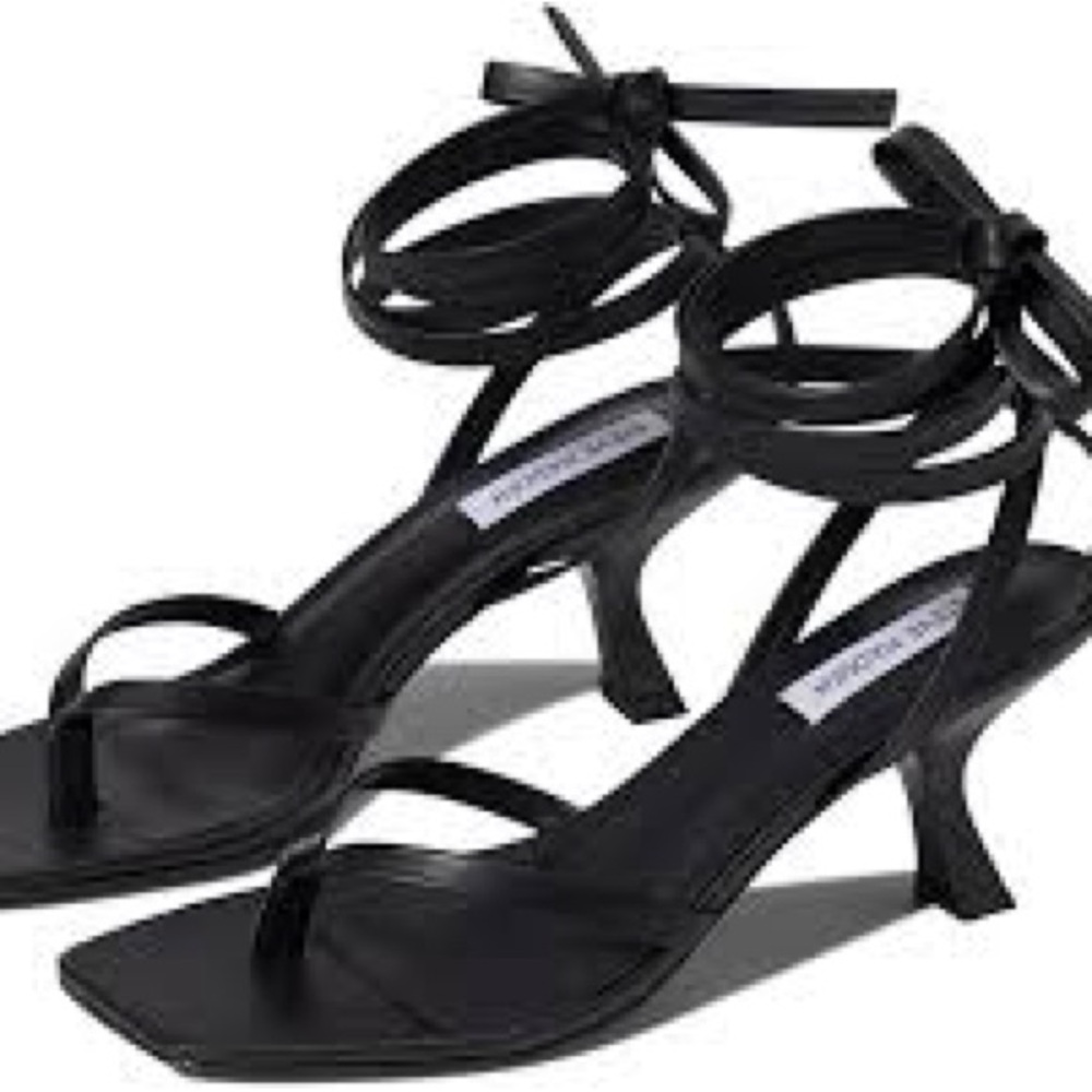 Steve Madden Saige Sandal - Black Strappy Heels Never Worn